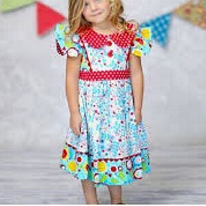 JELLY THE PUG SUNSHINE BEVERLY Floral Polka-dot DRESS 6